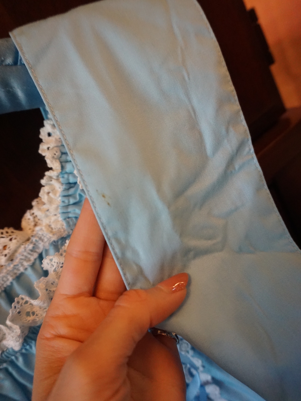 Charlotta Light Blue Sweet Lolita Lace-Trim Dress Bow - Women Dresses Accessory - Picture 8 of 11